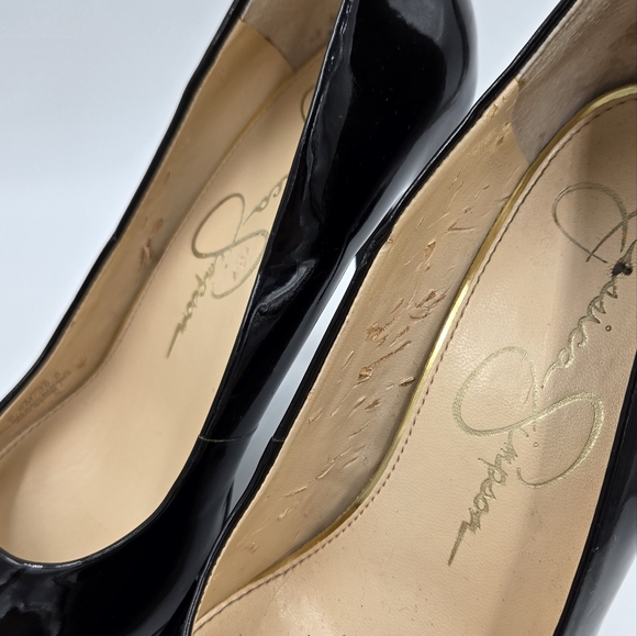 Jessica Simpson Pumps Heels Black Patent 5.5M 4" - Picture 5 of 11